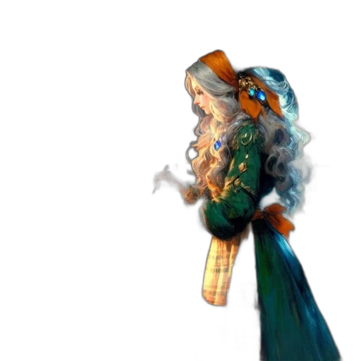 dragon, staff, dress, weapon transparent PNG cut-out