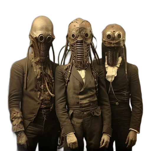 mask, robot, staff, jacket transparent PNG cut-out