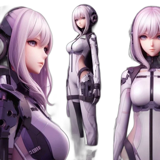 robot, concept art, cyberpunk, 3d render transparent PNG cut-out