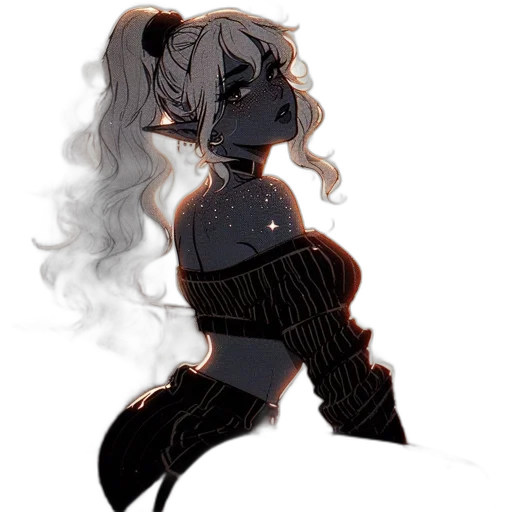 dress, creature, mask, hair transparent PNG cut-out