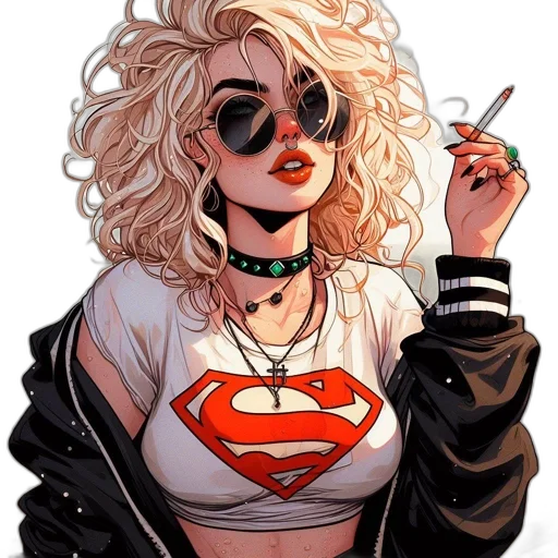 jewelry, face, comic book art, cartoon transparent PNG cut-out
