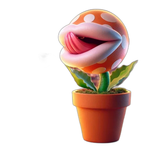 flower, creature, face, staff transparent PNG cut-out