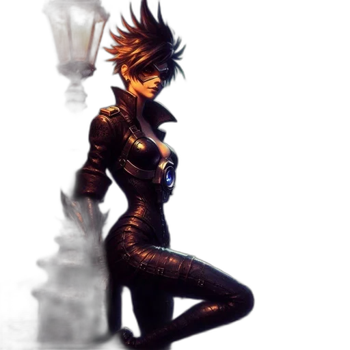 concept art, cyberpunk, 3d render, comic book art transparent PNG cut-out