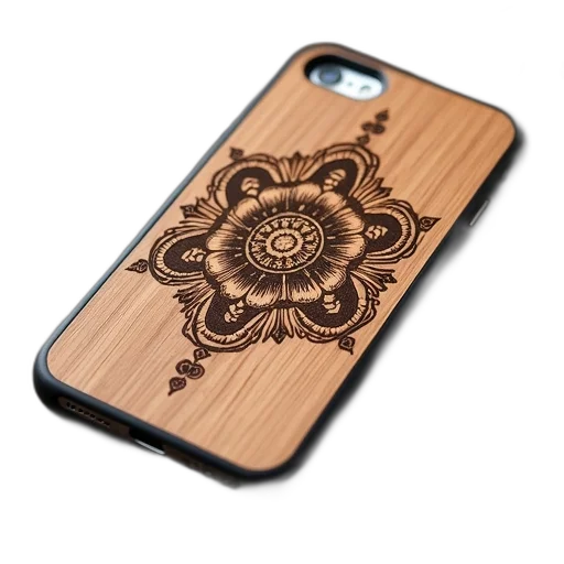 wooden, iphone, case, mandal transparent PNG cut-out