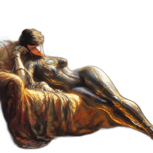 furniture, dress, oil painting, photorealistic transparent PNG cut-out