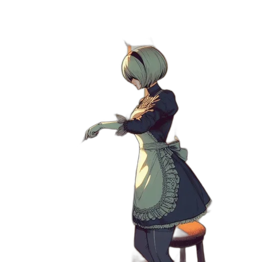staff, dress, robot, hat transparent PNG cut-out