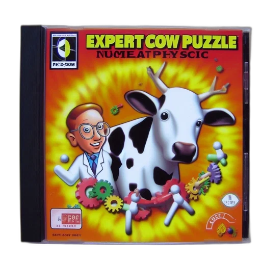 expert, cow, puzzle, quirky transparent PNG cut-out