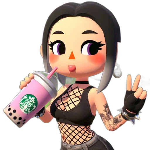 vaporwave, cartoon, 3d render, pixel art transparent PNG cut-out