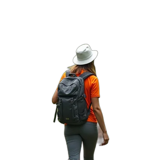 hat, jacket, staff, umbrella transparent PNG cut-out
