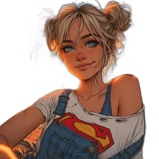face, comic book art, concept art, cartoon transparent PNG cut-out