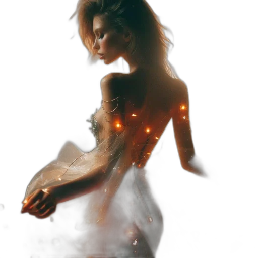 dress, jewelry, concept art, fantasy art transparent PNG cut-out