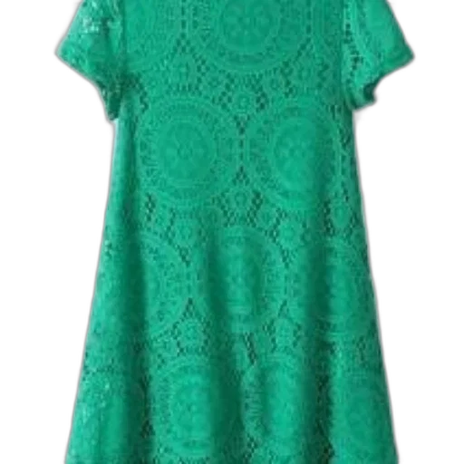 dress, green, lace, short transparent PNG cut-out