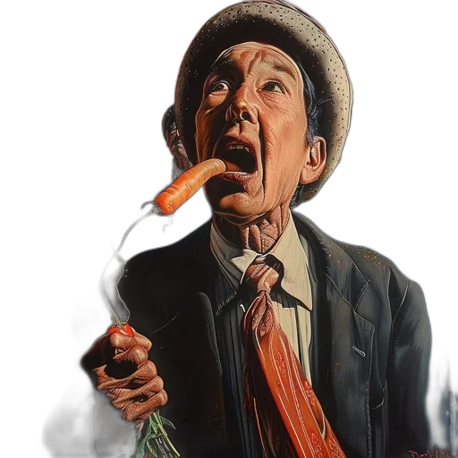 staff, umbrella, hat, photorealistic transparent PNG cut-out