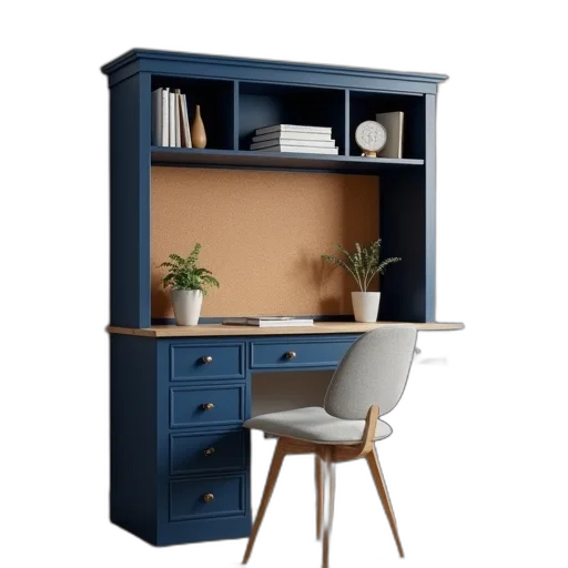furniture, 3d render, blue, dark transparent PNG cut-out