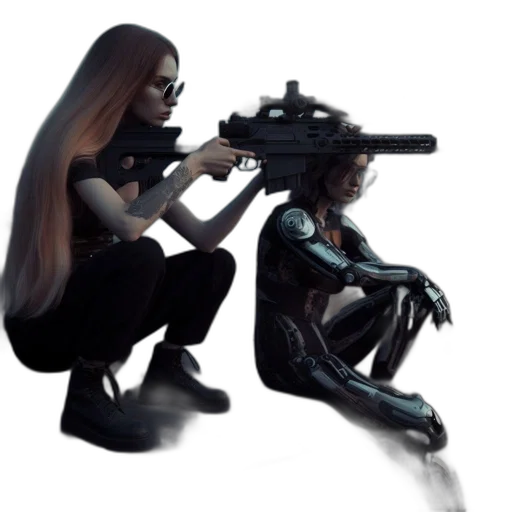 weapon, robot, concept art, cyberpunk transparent PNG cut-out