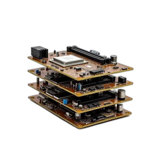 robot, stack, computer, motherboards transparent PNG cut-out
