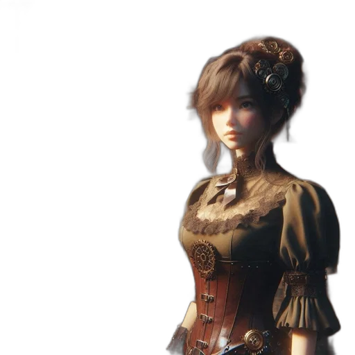 dress, staff, face, concept art transparent PNG cut-out