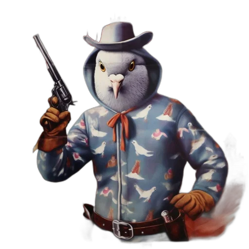 jacket, animal, staff, weapon transparent PNG cut-out