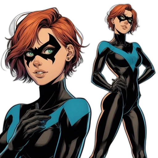 comic book art, concept art, cartoon, female transparent PNG cut-out