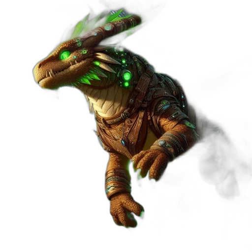 dragon, creature, staff, animal transparent PNG cut-out