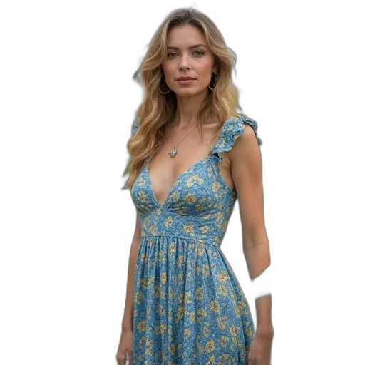 dress, staff, jewelry, face transparent PNG cut-out