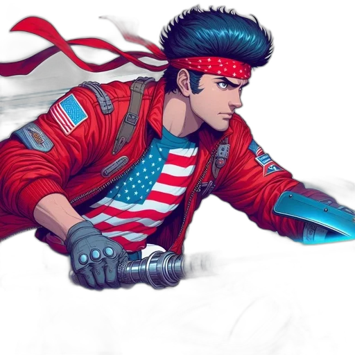 weapon, jacket, comic book art, concept art transparent PNG cut-out