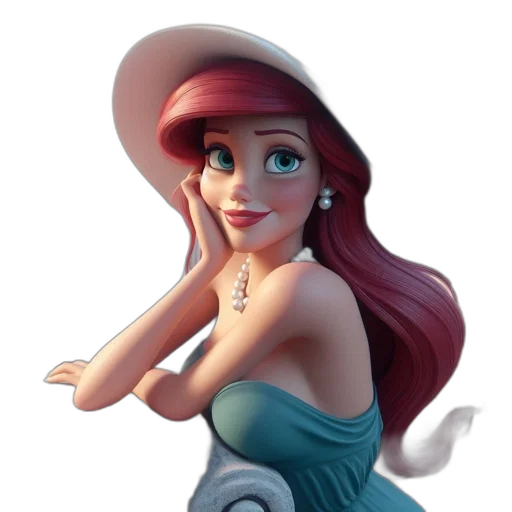 hat, dress, jewelry, staff transparent PNG cut-out