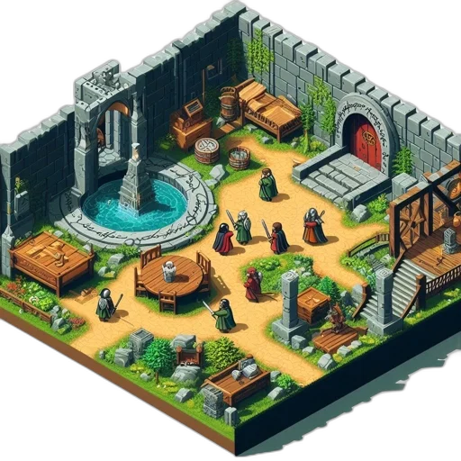 pixel art, concept art, 3d render, fantasy art transparent PNG cut-out