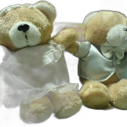3d render, two, teddy, bears transparent PNG cut-out