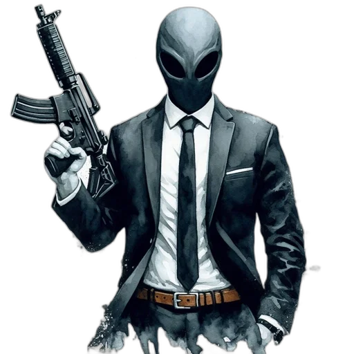 mask, weapon, jacket, robot transparent PNG cut-out