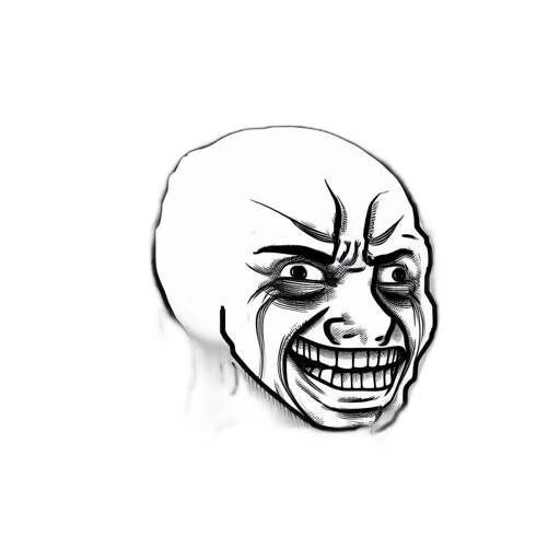 face, photorealistic, meme, wide transparent PNG cut-out