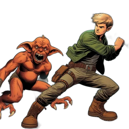 comic book art, concept art, earth tones, dimly transparent PNG cut-out