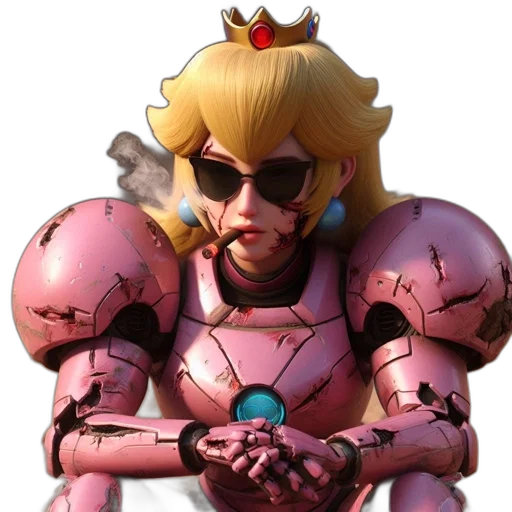 robot, crown, weapon, face transparent PNG cut-out