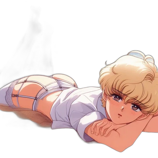 weapon, vaporwave, anime, watercolor transparent PNG cut-out