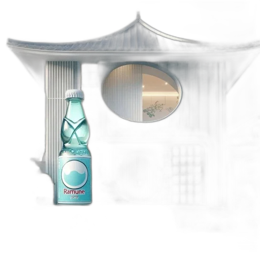 bottle, umbrella, 3d render, concept art transparent PNG cut-out