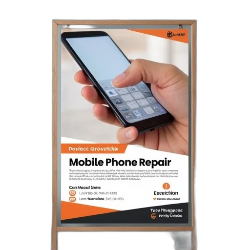 mobile, phone, repair, flyer transparent PNG cut-out