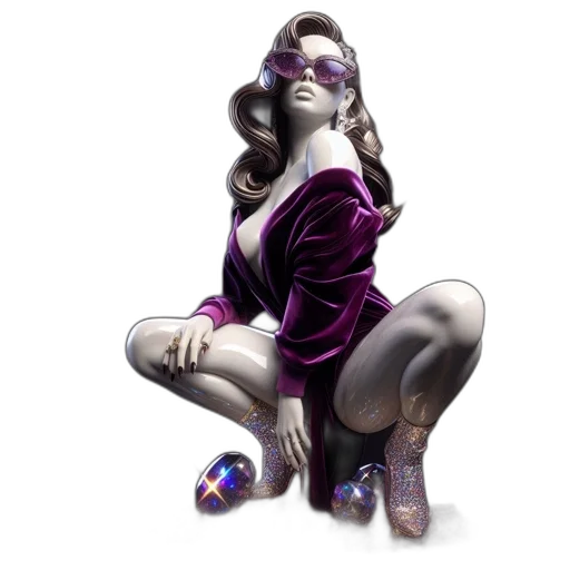 dress, jewelry, concept art, 3d render transparent PNG cut-out