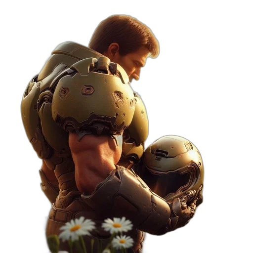 robot, weapon, face, concept art transparent PNG cut-out