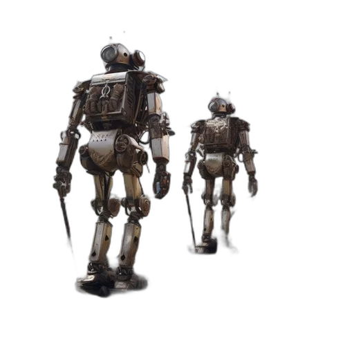 robot, concept art, 3d render, fantasy art transparent PNG cut-out