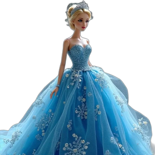 dress, 3d render, concept art, porcelain transparent PNG cut-out