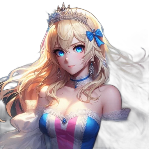 crown, dress, face, flower transparent PNG cut-out