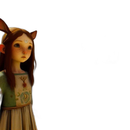 dress, staff, 3d render, concept art transparent PNG cut-out