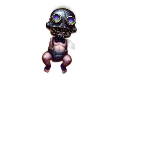 creature, robot, mask, staff transparent PNG cut-out