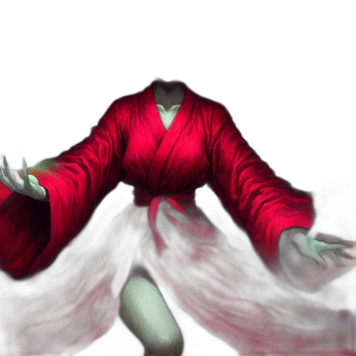 jacket, staff, creature, mask transparent PNG cut-out