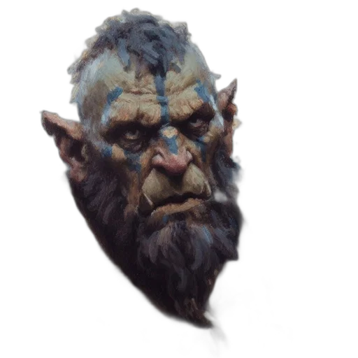 face, mask, staff, creature transparent PNG cut-out