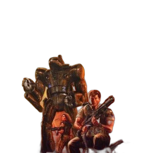 robot, staff, weapon, jacket transparent PNG cut-out