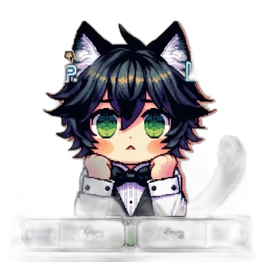 staff, pixel art, anime, watercolor transparent PNG cut-out