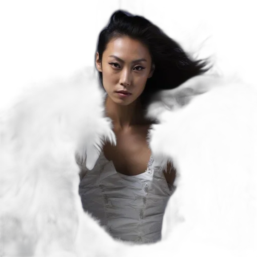 dragon, face, dress, photorealistic transparent PNG cut-out