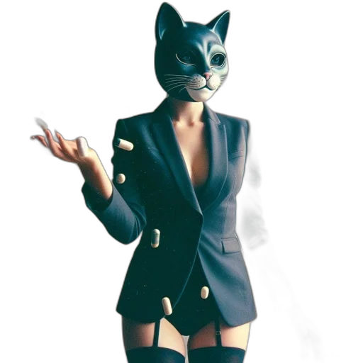 jacket, mask, staff, animal transparent PNG cut-out