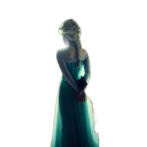 dress, crown, jewelry, staff transparent PNG cut-out